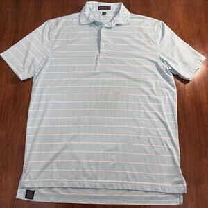 Peter Millar Summer Comfort Stretch Golf Performance Blue Striped Men's Medium